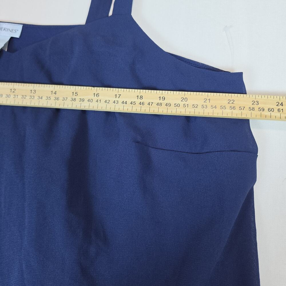 Catherines Blue Rhinestone Sleeveless Dress Plus Size 22W Lined Formal Evening - Picture 7 of 9